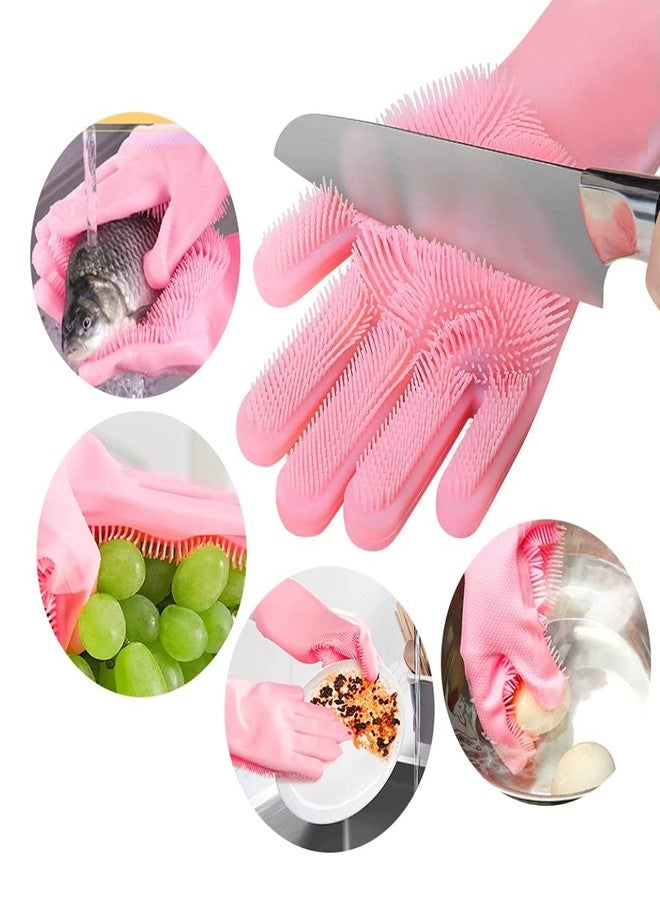 Sulfar Magic Silicone Scrub Cleaning Hand Gloves for Dish Washing, Car Washing, Bathroom and Pet Grooming, Latex Free (Multicolour - Pack 1 Pair) (Silicon Scrubber 175g) - Image 5